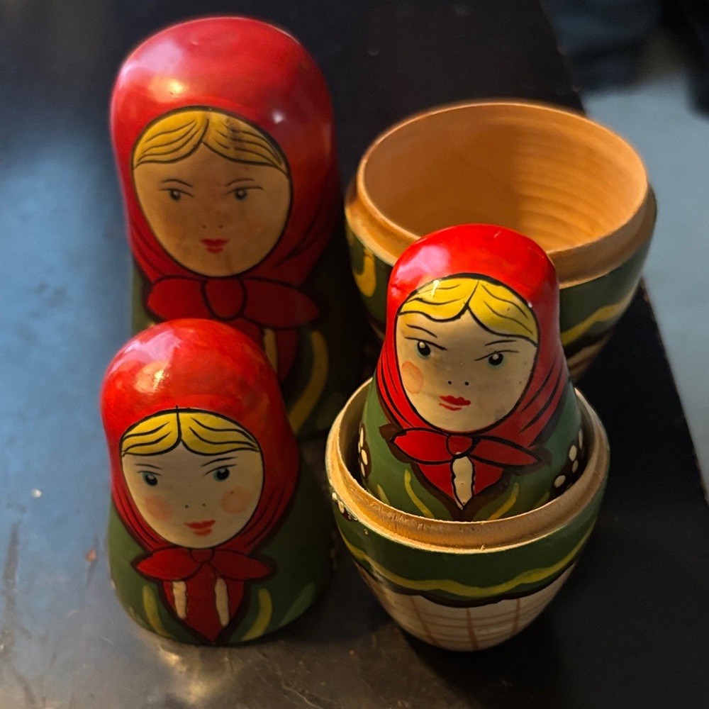Set of Five Russian Matryoshka Nesting Wooden Traditional Dolls Made In China - Picture 12 of 14